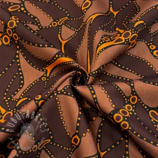 Bawełniana tkanina SATIN Abstract dark brown
