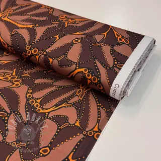 Bawełniana tkanina SATIN Abstract dark brown