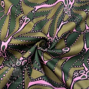 Bawełniana tkanina SATIN Abstract dark green