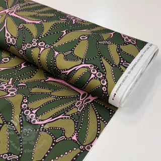 Bawełniana tkanina SATIN Abstract dark green