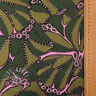 Bawełniana tkanina SATIN Abstract dark green