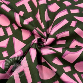 Bawełniana tkanina SATIN Geometric dark green