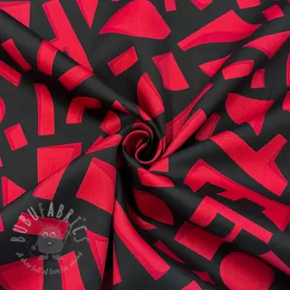 Bawełniana tkanina SATIN Geometric dark red