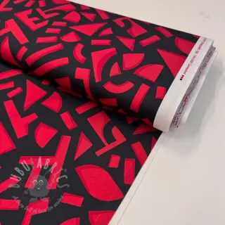 Bawełniana tkanina SATIN Geometric dark red