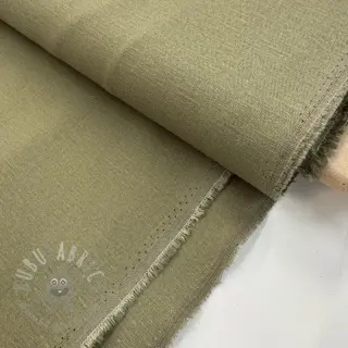 Tkanina wiskozowa z lnem SPANDEX moss green
