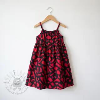 Bawełniana tkanina SATIN Geometric dark red