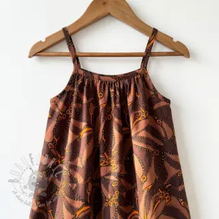 Bawełniana tkanina SATIN Abstract dark brown