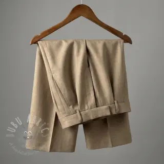 Tkanina wiskozowa z lnem SPANDEX taupe