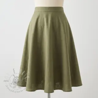 Tkanina wiskozowa z lnem SPANDEX moss green