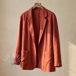 Tkanina wiskozowa z lnem SPANDEX terracotta