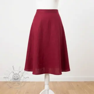 Tkanina wiskozowa z lnem SPANDEX burgundy