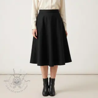 Tkanina wiskozowa z lnem SPANDEX black