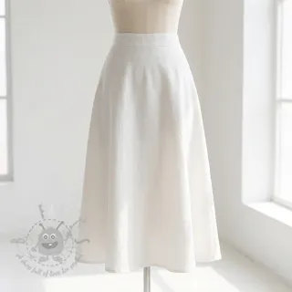 Tkanina wiskozowa z lnem SPANDEX off white