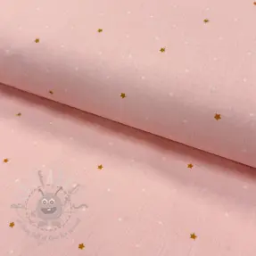 Bawełniana tkanina Sweet bear star light rose ORGANIC