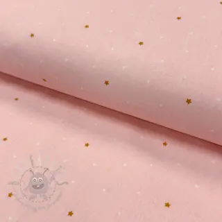 Bawełniana tkanina Sweet bear star light rose ORGANIC