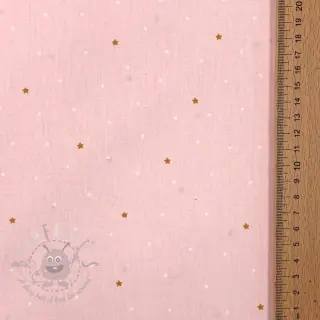 Bawełniana tkanina Sweet bear star light rose ORGANIC
