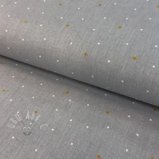 Bawełniana tkanina Sweet bear star light grey ORGANIC