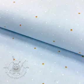 Bawełniana tkanina Sweet bear star light blue ORGANIC