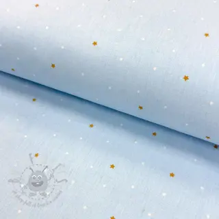 Bawełniana tkanina Sweet bear star light blue ORGANIC