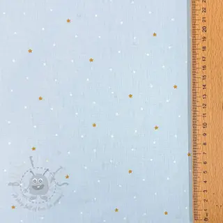 Bawełniana tkanina Sweet bear star light blue ORGANIC
