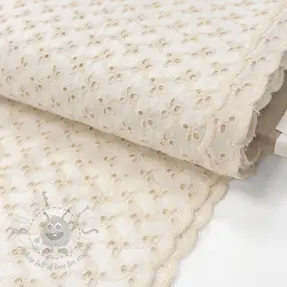 Bawełniana tkanina EMBROIDERY Rosemary off white