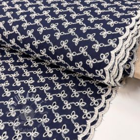 Bawełniana tkanina EMBROIDERY Rosemary navy