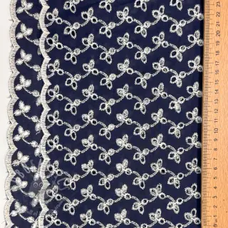 Bawełniana tkanina EMBROIDERY Rosemary navy