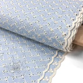 Bavlnená látka EMBROIDERY Rosemary light blue