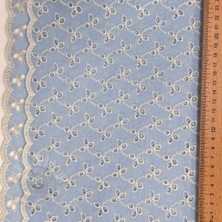 Bawełniana tkanina EMBROIDERY Rosemary light blue