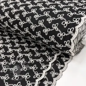 Bawełniana tkanina EMBROIDERY Rosemary black