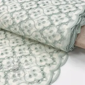 Bavlnená látka EMBROIDERY Lilian mint