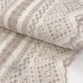 Bavlnená látka EMBROIDERY Lilian beige
