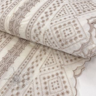 Bawełniana tkanina EMBROIDERY Lilian beige