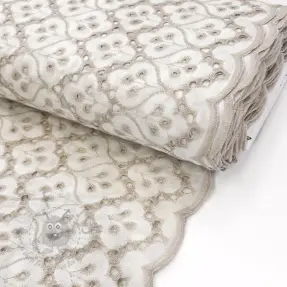 Bavlnená látka EMBROIDERY Lilian natural
