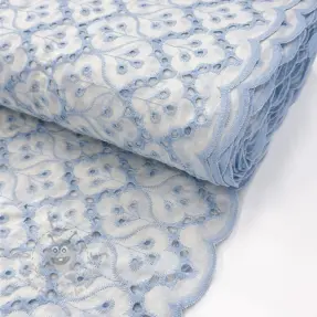 Bawełniana tkanina EMBROIDERY Lilian blue