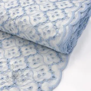 Bawełniana tkanina EMBROIDERY Lilian blue