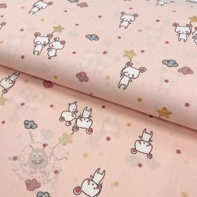 Bawełniana tkanina Glitter sweet mouse powder