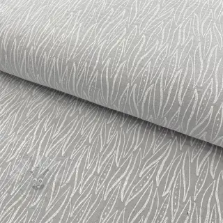 Muślin double gauze Leaves light grey