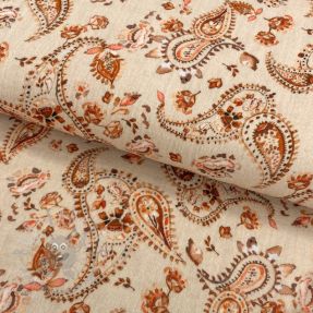 Muślin double gauze Paisley sand digital print