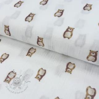 Muślin double gauze Animals design B digital print ORGANIC