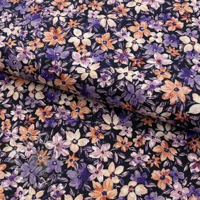 Bawełniana tkanina Sketched meadow black digital print