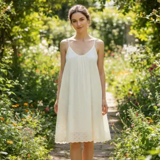 Bawełniana tkanina EMBROIDERY Rosemary white