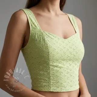Bawełniana tkanina EMBROIDERY Rosemary lime
