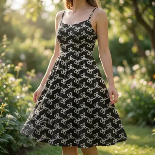 Bawełniana tkanina EMBROIDERY Rosemary black