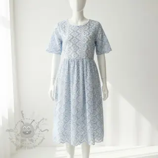 Bawełniana tkanina EMBROIDERY Lilian blue
