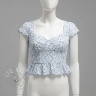 Bawełniana tkanina EMBROIDERY Lilian blue