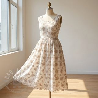 Bawełniana tkanina EMBROIDERY Lilian ecru