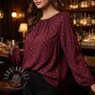 Wiskoza LUREX burgundy