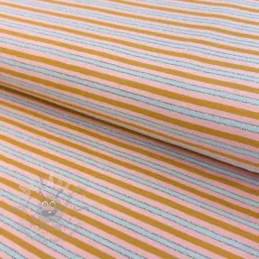 Jersey LUREX Stripes ochre silver