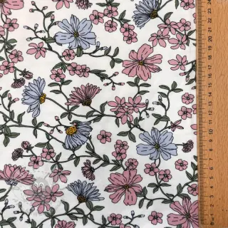Jersey Flowers ecru